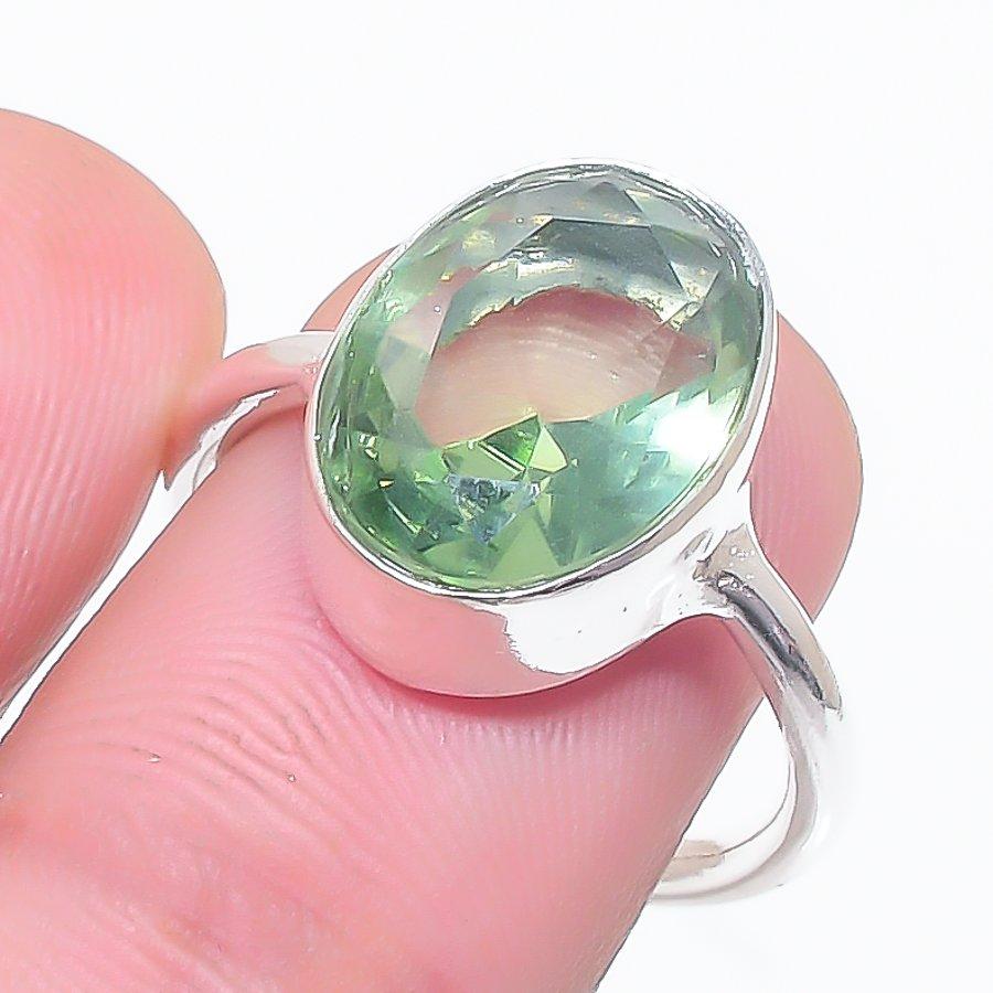 

Natural Tsavorite Gemstone Handmade 925 Sterling Silver Jewelry Ring Size 7 o8i50