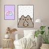 1pc Cartoon P-Pusheen K-Kawai Cat Poster Self-adhesive Art Poster Waterproof Paper Sticker Coffee House Bar Room Wall Decor