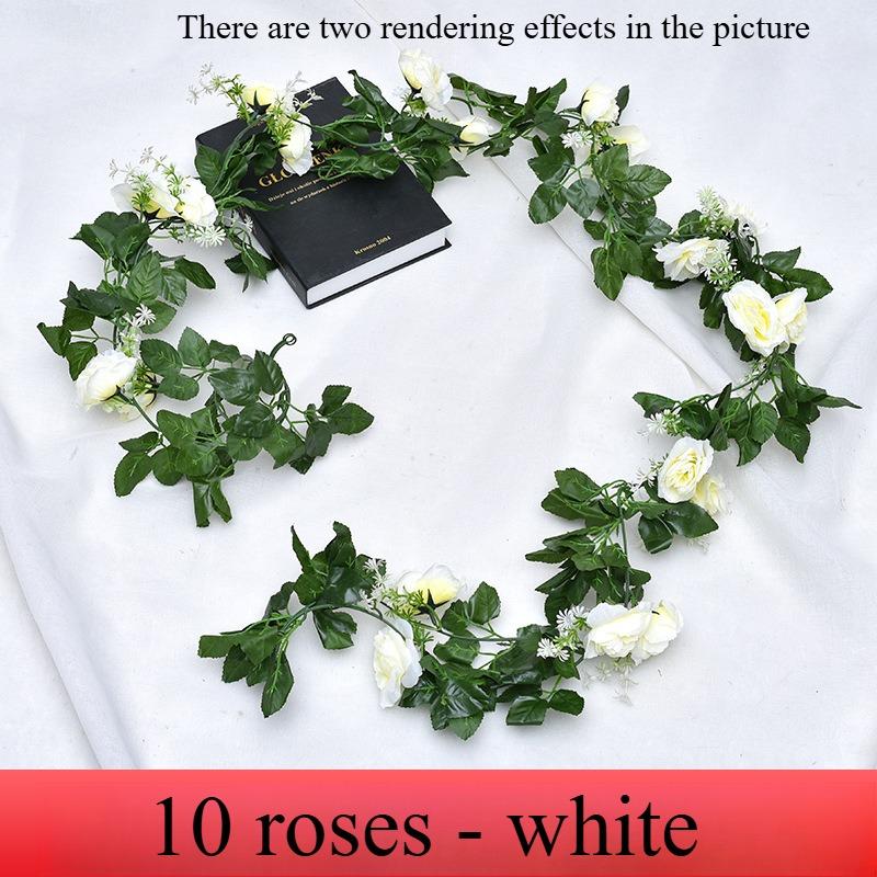 Silk Artificial Rose Vine Hanging Flowers for Wall, Rattan Fake Plants Leaves Garland, Wedding Home Garden Arch Decoration
