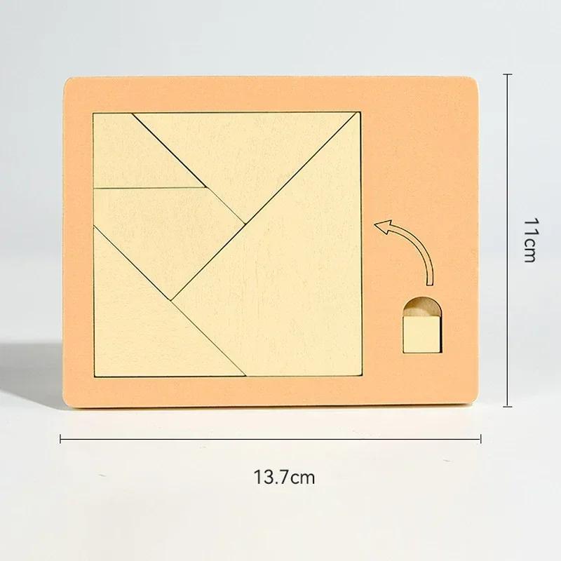 Wooden Geometric Puzzles Challenge Impossible Brain Burning Decompression IQ Mind Brain Teaser Jigsaw Puzzle for Children
