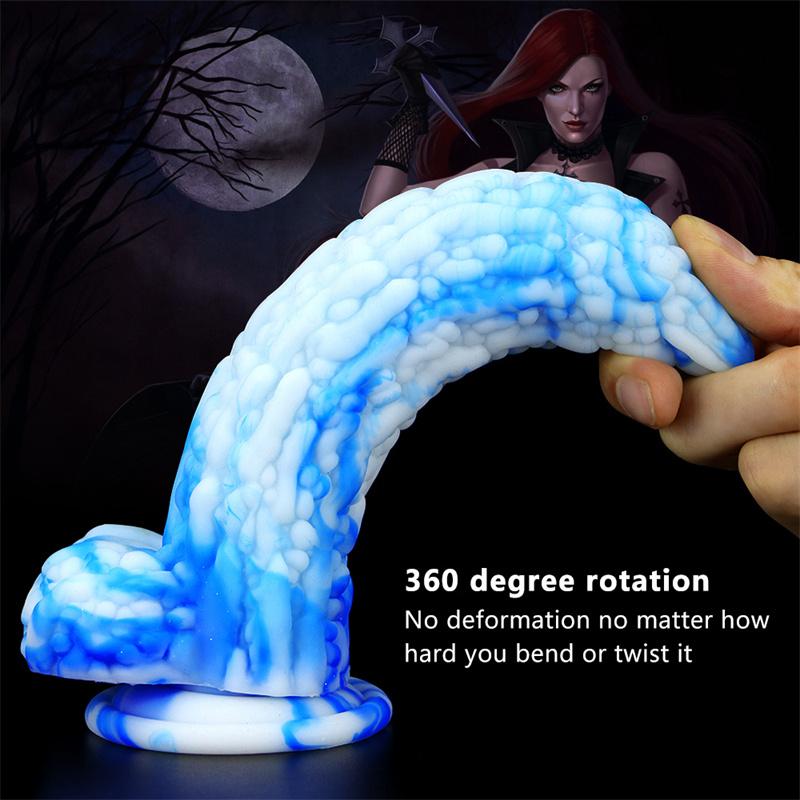 Sexy Bitter Gourd Stick Color Fake Penis Silicone Simulation Penis Masturbation Device for Men and Women Anal Expansion Anus Deep Sucker Anal Plug