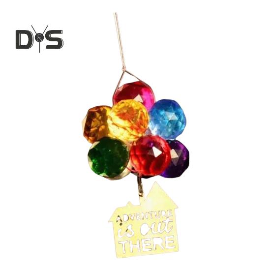 

Летающий дом, ловец солнца, подвесное украшение из меди и хрустальной призмы, имитация хрустального камня, преломляющий солнечный свет, декор house