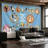 Bluey Wall Tapestry Aesthetic Wall Hanging Printed Fabric Blanket Decorative Tapestries for Bedroom Living Room Home Decor