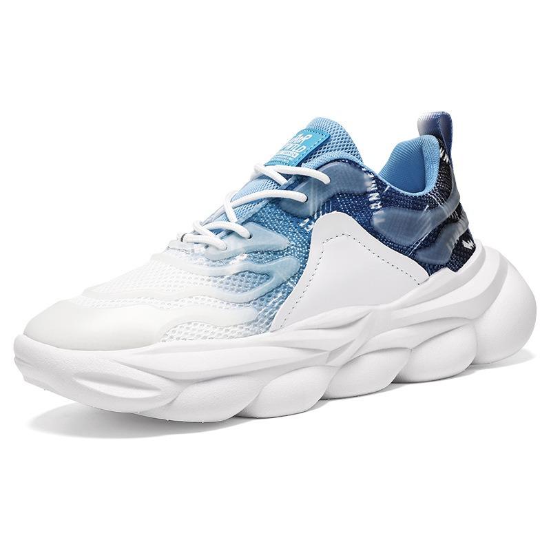 Summer men's shoes new breathable mesh shoes men's trend versatile platform white shoes sports shoes casual shoes