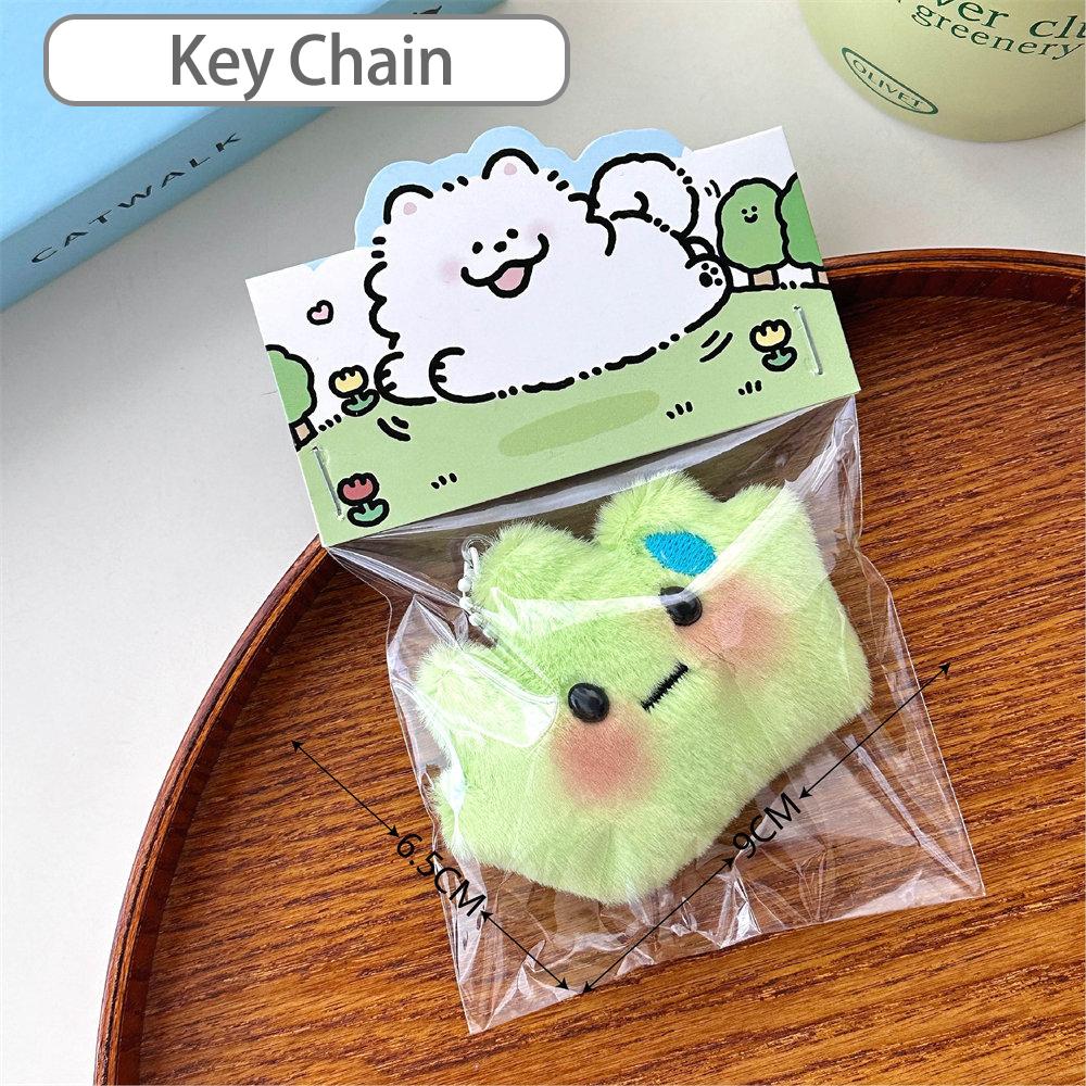 Cute Plush Small Green Grass Pendant Ins Sweet Wind Girl Gift Cartoon Brooch Furry Charm Cartoon Fresh Backpack Key Chain