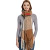 Best-selling winter new model in Europe and America, thickened loop yarn imitation mohair, color-blocked plaid scarf shawl