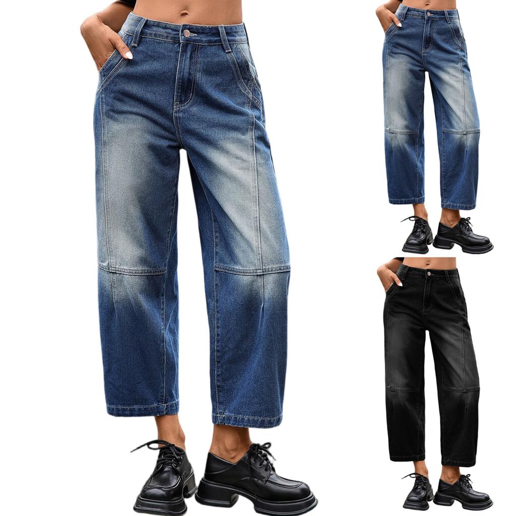 Women's Straight Pants Fashion Casual Pants Nine Point Harlan Pants