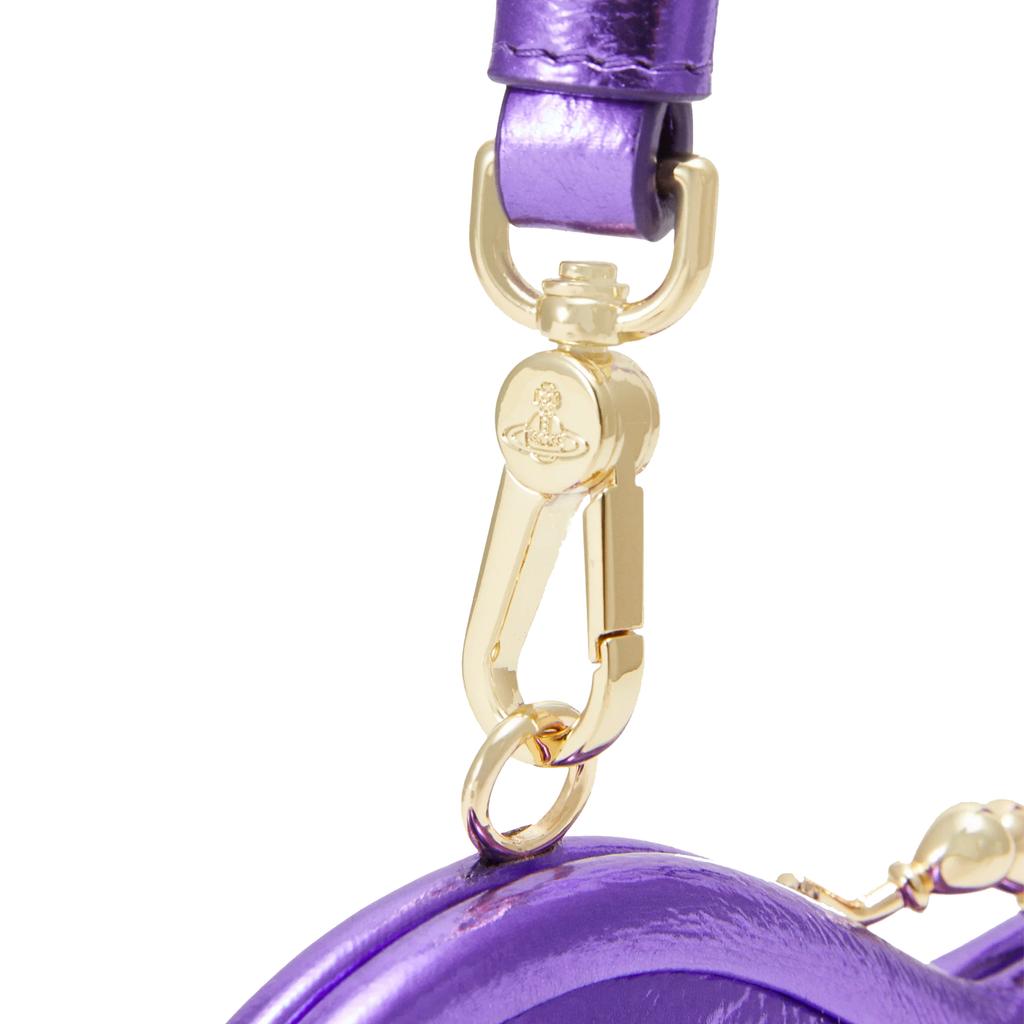 VIVIENNE WESTWOOD Belle Saturn Logo Kiss Lock Heart Frame Handbag Wallet Women Handbags Purple 4304006NW00HKJ401