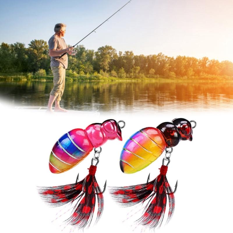 Floating Insect Baits with Hook Bees Fishing Lures Artificial Lure for Perch Fishing Tackle