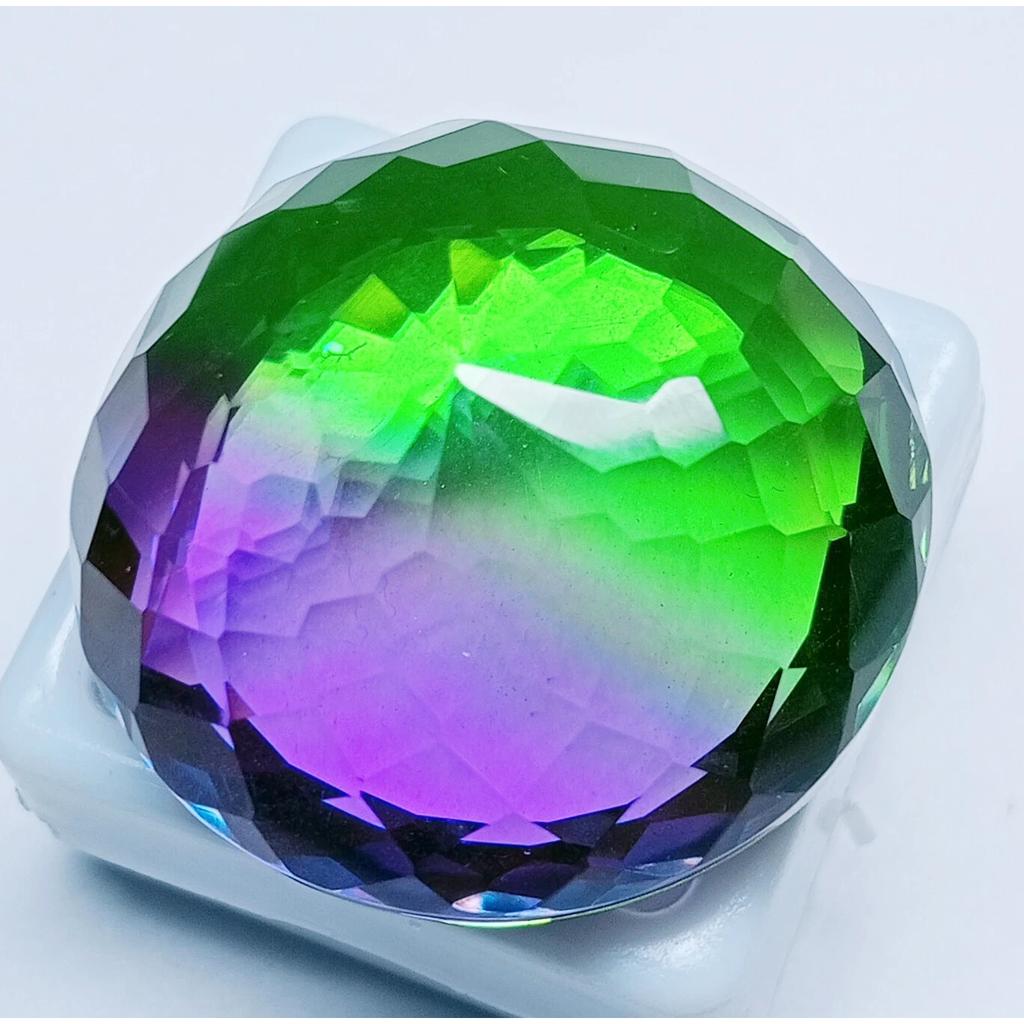 Natural Large Tourmaline Bi-Color Round Cut 90.75 Ct Stunning Gemstone