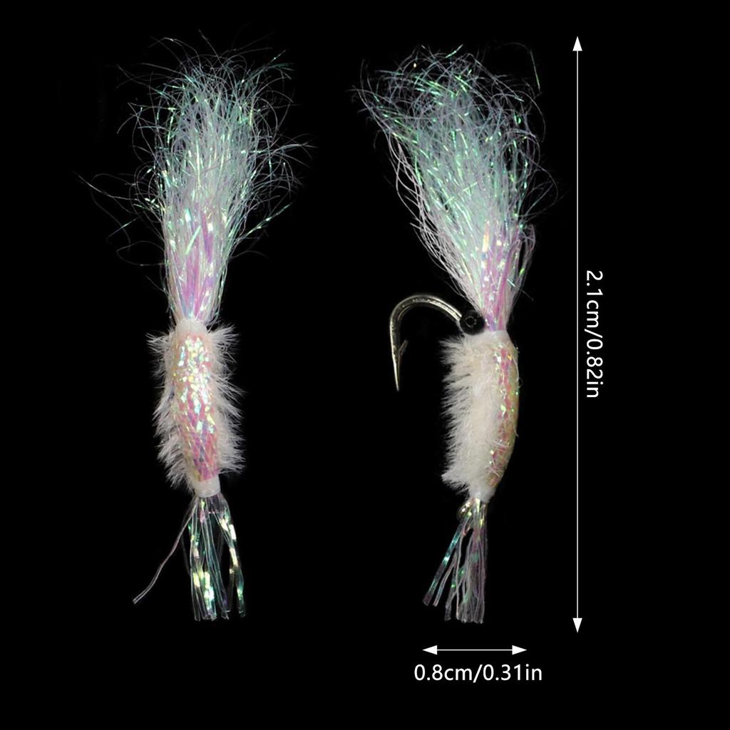 5pcs Shrimp Lure Set Imitation Bait for Bass Fishing Night Glow Shrimp Soft Plastic
