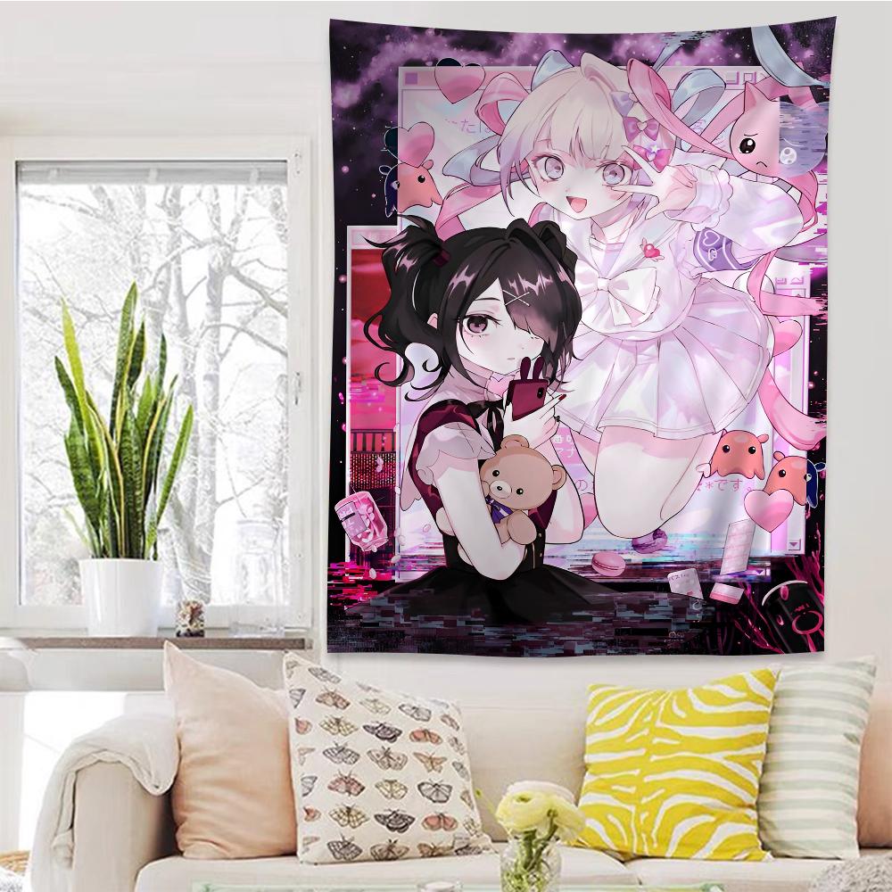 Needy Girl Streamer Overload Tapestry  AnimeStyle Hanging Decor Tarot Hippie Vibe  Dorm Wall Hanging Sheets for Spaces