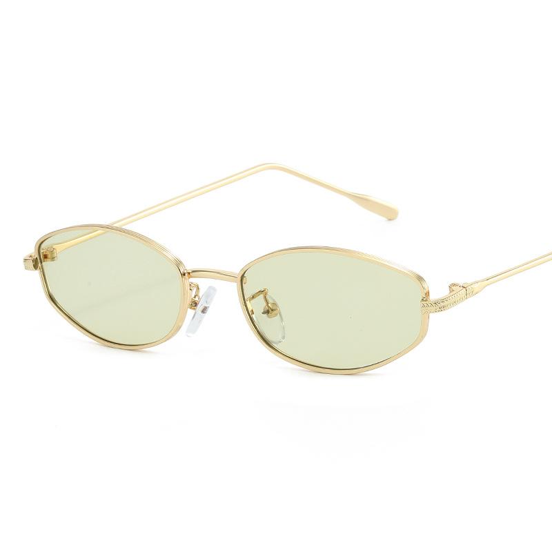 Oval Small Frame Sunglasses Women Fashion Metal Frame Men Sunglasses Retro Square Punk Glasses Outdoor Driving Sunglasses UV400