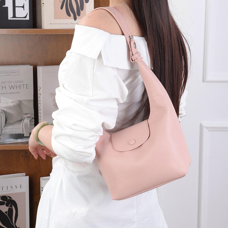 2025 New First-layer Cowhide Hobo Portable Lunch Box Bag, High-end Leather Crossbody Shoulder Women's Bag LP Dumpling Bag