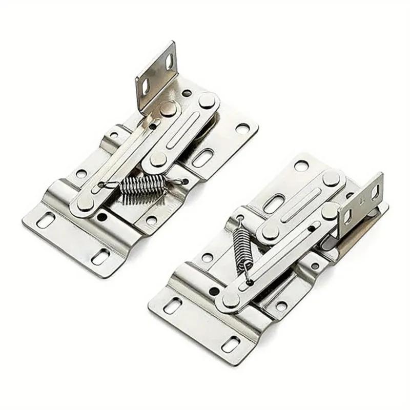A Pair Self-Close Hinges 45 Degree Downward Flip for Kitchen Cabinet Folding Doors Furniture Fittings Shoe Cabinet Spring Hinge.