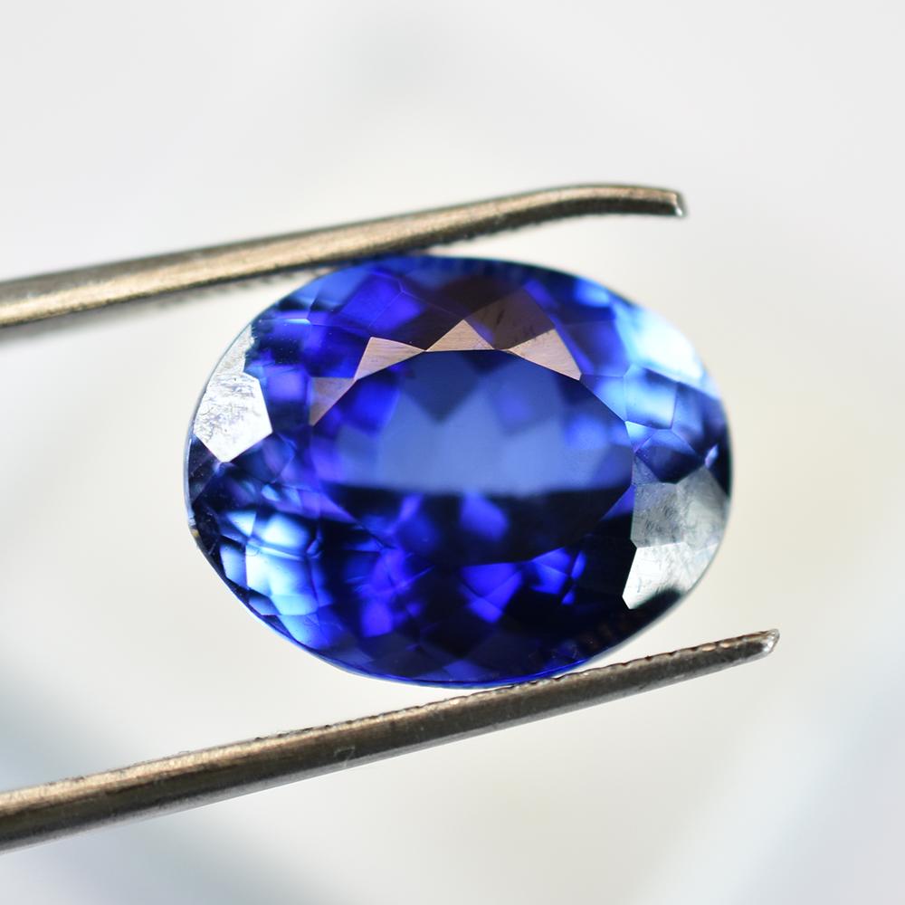 Natural Blue Tanzanite Loose Gemstone Luxury 11.50 Ct Oval Cut for Jewelry Making and Crafts