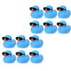 6/12/24/36Pc Mini Rubber Ducks Blue With Sunglasses Sets Duck Toys Squeaky Rubber Ducks Cute Float  Duckies For Birthday Party
