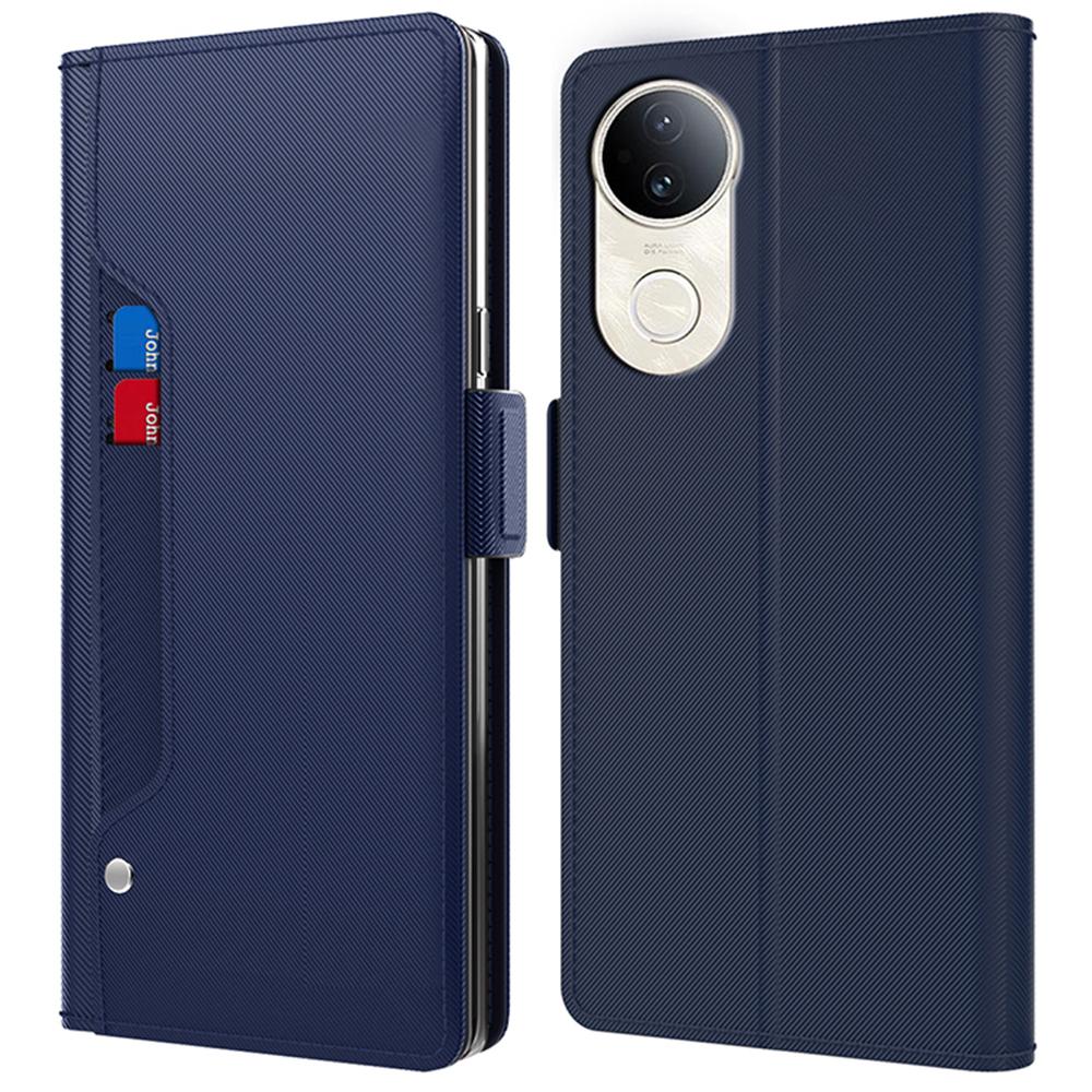 Para vivo S20 5G Capa Suporte Couro PU Capa de Telefone Porta Cartões Espelho