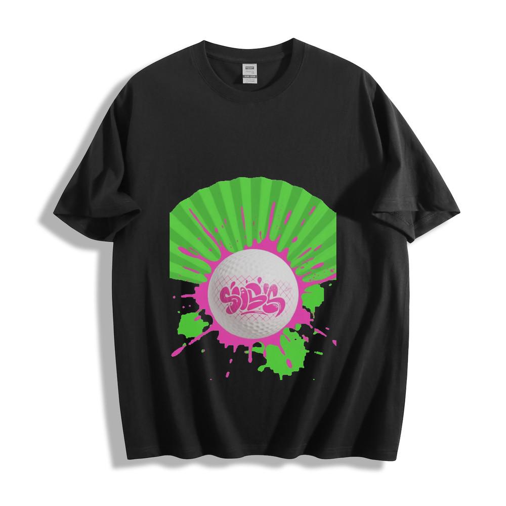 Golf Ball Pink Graffiti Green Splatter T-Shirt