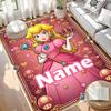 Custom Name Personalized Princess Peach Toadstool Print Carpet, Versatile Home Decor Rug, for Playroom, Apartment, Balcony, Entryway, Hallway Gift