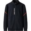 Comfortable Casual Simple Stand Collar Zipper Cardigan Sweater Men Sweater Basic-Black 152447735S-3