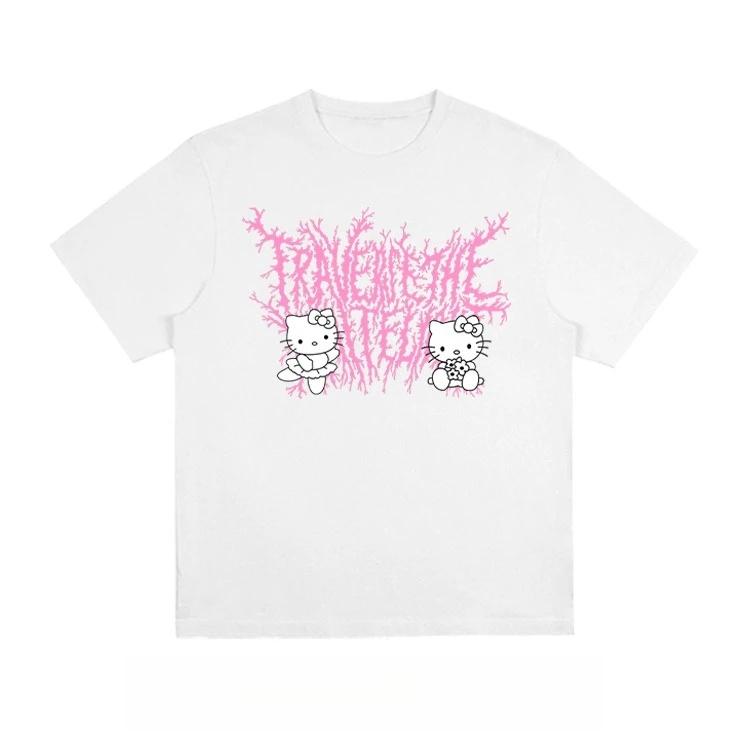 

Sanrio 2026 Лето Комикс Форма Хелло Китти Изображение 100% Хлопок Повседневная Футболка Взрослый Дети Родитель-Ребенок Топ Домашняя Одежда Y2k S
