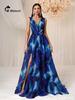 2025 Elegant European & American Tie-Dye Sleeveless Maxi Dress with Slit - MGN1886
