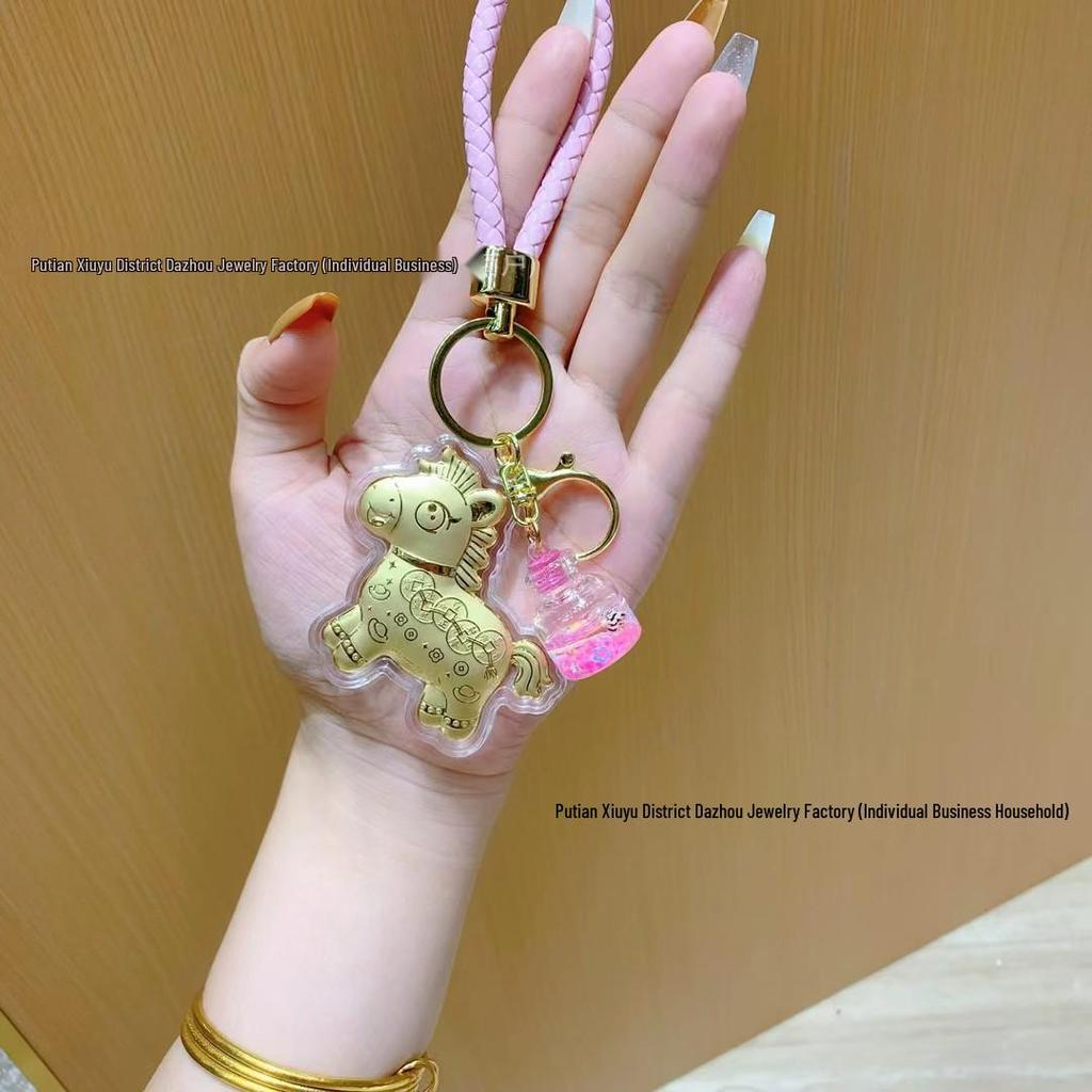 999 Pure Gold Wealth-Attracting Mobile Charm Keychain