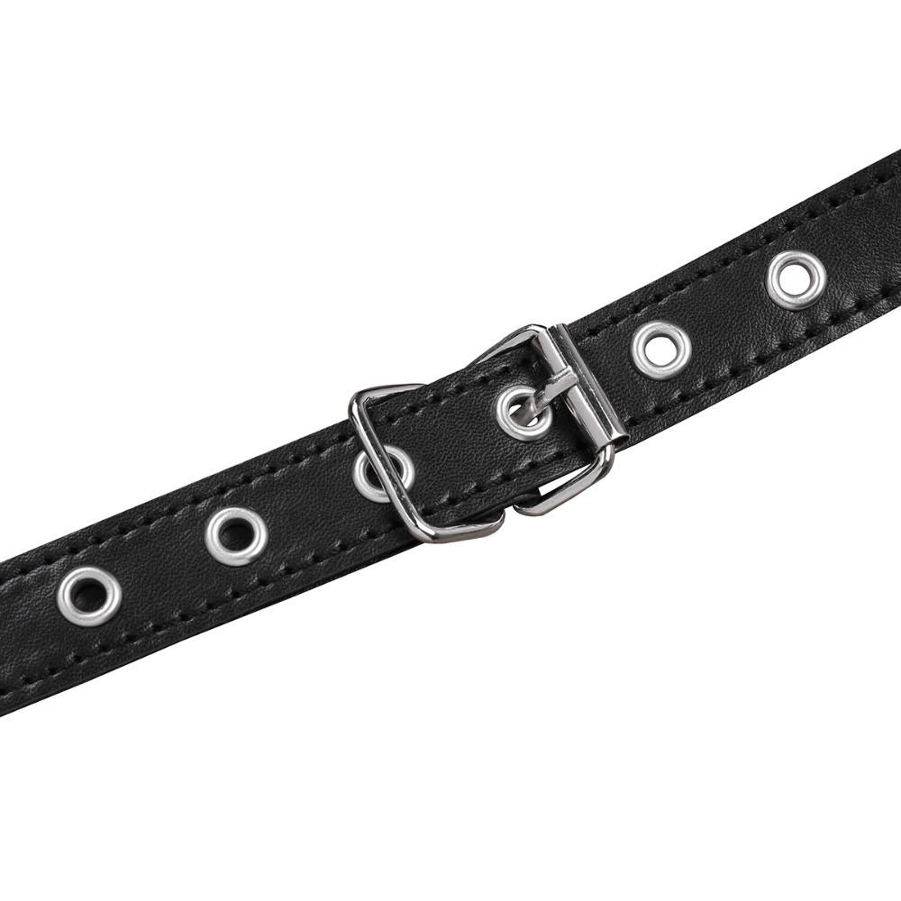 Damen PU-Leder Open Cup Verstellbarer Wetlook Sexy Body Harness BH Gürtel mit Schnallen und Nieten