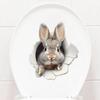 3D Peeking Bunny Toilet Stickers, Cute Breaking Wall Rabbit Waterproof Removable Self-Adhesive