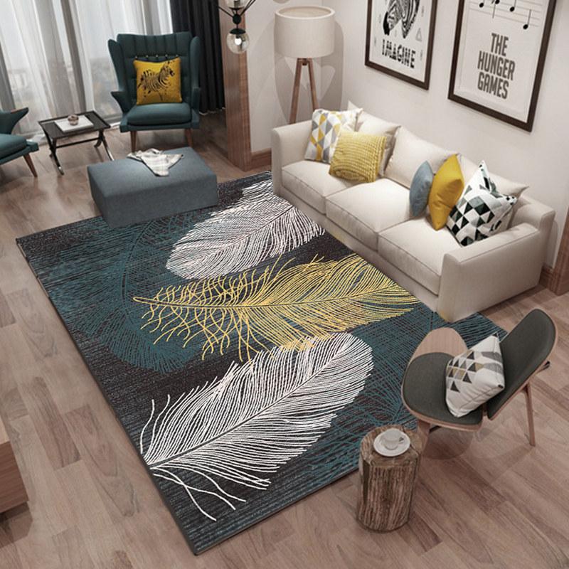 Nordic Living Room Carpet Bedroom Bedside Carpet Geometric Flower Carpet