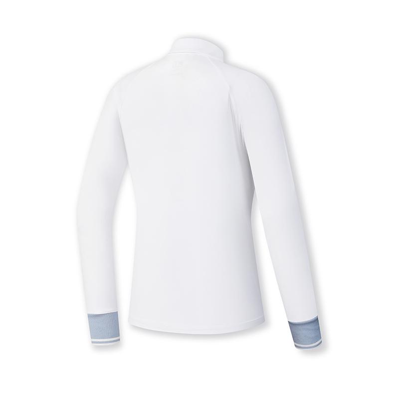 Fila Casual Versatile Knitted Long Sleeve Polo Shirt Women Tops Jade-White A11W515209FWT
