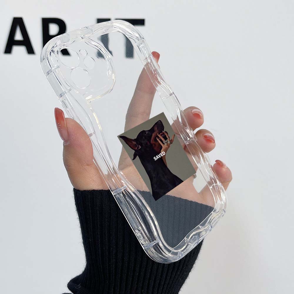 Samsung Galaxy A25 for iPhone 15 Xiaomi Poco X6 Redmi 12c Huawei Honor 90 Phone Cases NY5 Cute Doberman Pinscher Art Exclusive Cream Pattern Soft Case