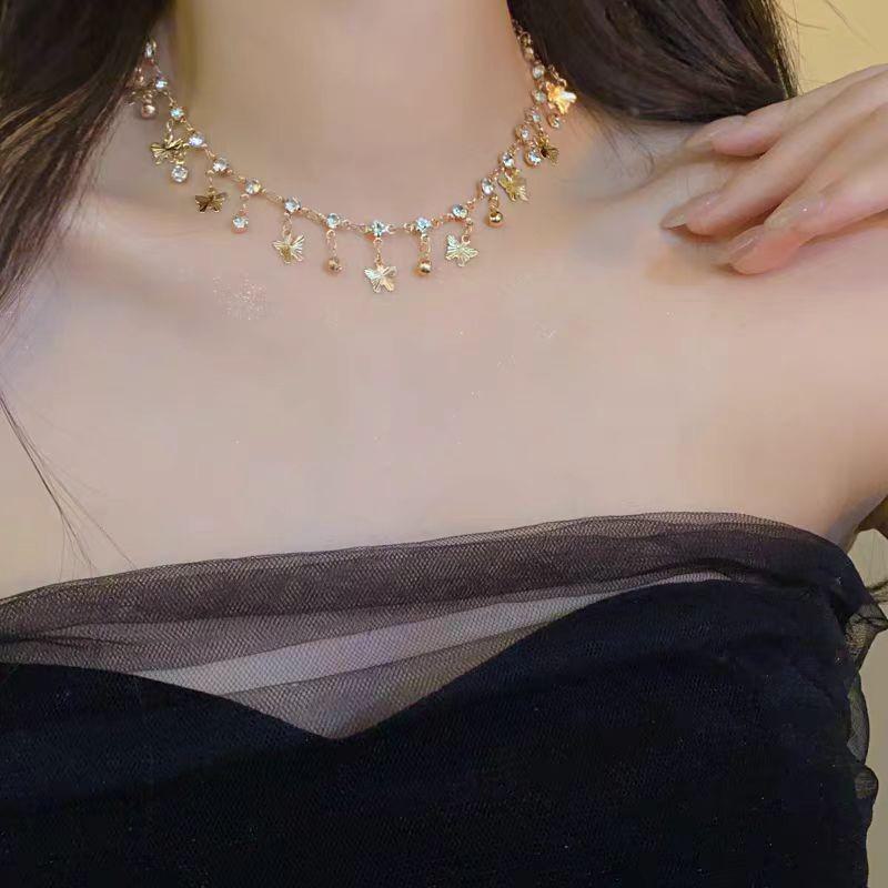 Blue Love: Elegant Summer Tassel Necklace - Double Shell Clavicle Chain for Women