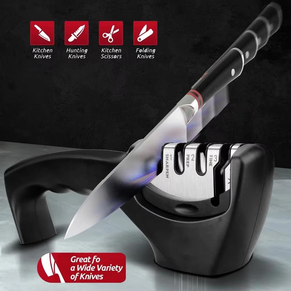 Ascuțitor de cuțite 4 etape în 1, piatră de ascuțit profesională pentru bucătărie, piatră de ascuțit cu diamant, foarfece fine, șlefuitor, instrument de honuit bucătar