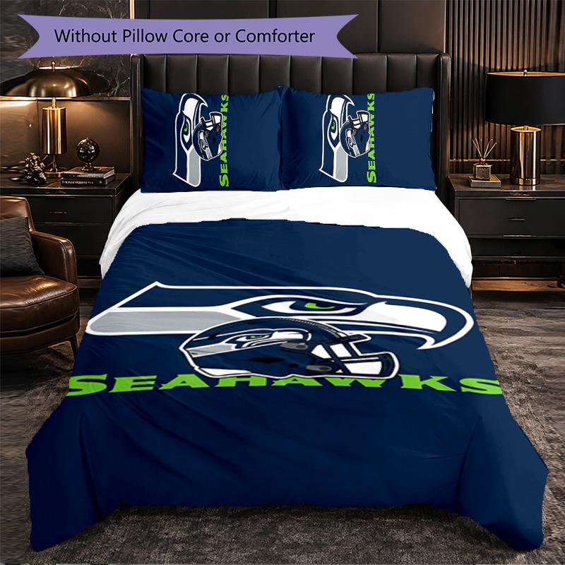 Seattle Seahawks Pattern Microfiber 3Pcs Bedding Set Decor Duvet Cover Set For Bedroom Home Use