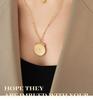 Titanium Steel Gold Plated Double Layer Clavicle Chain with Diamond Pendant and Star Badge