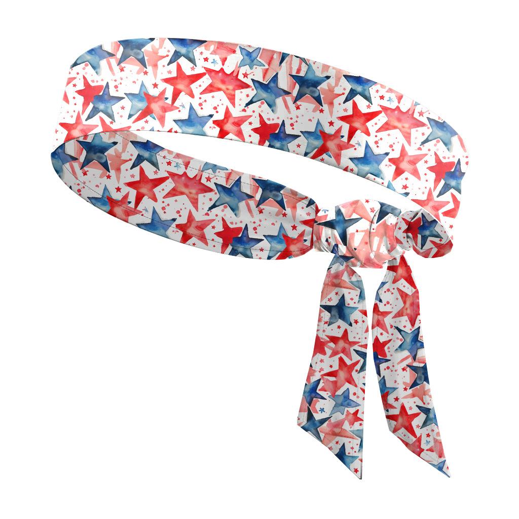 American Flag Independence Day Headband Sporty Elastic Headband, Women's Fashionable Crisscross Wide Headband Hair Accessory