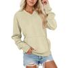 Women's V-Neck Long Sleeve Loose Fit Pullover Sweatshirt with Pocket