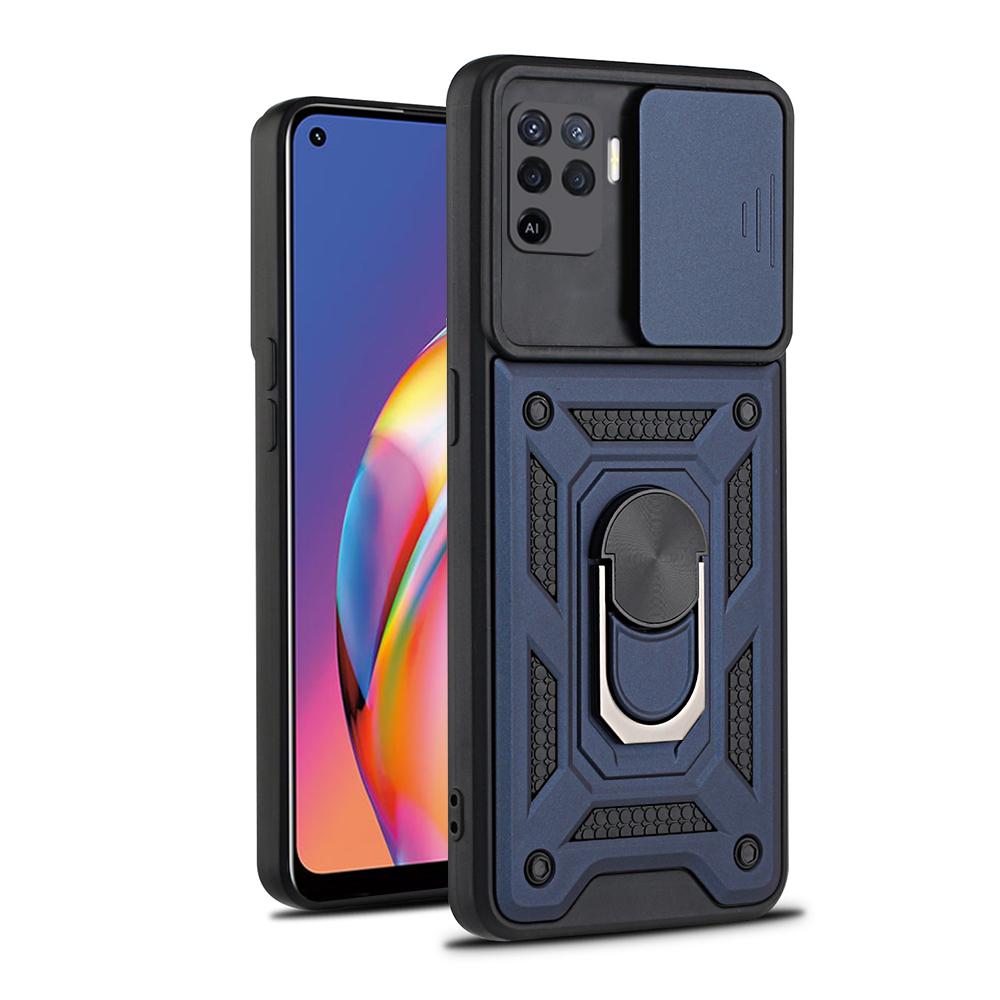 Kovové pouzdro Armor pro Oppo Reno5 Lite 5 6 5G F s držákem na prsten s prstem, pouzdrem a stojanem pro Oppo Reno4 Reno 4 Lite 5F
