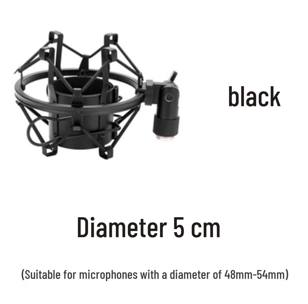 

Black Silver Metal & Plastic Microphone Shock Mount with Shock-Absorbing Clip