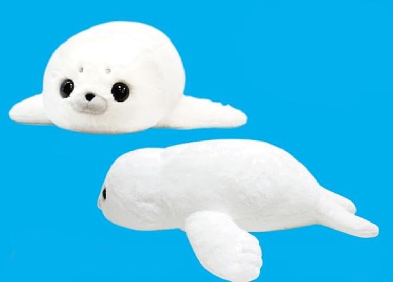 Amuse Fluffy Baby Seal Big Mochi-chan Plush Toy, 54cm Long (Product Code: 703422)
