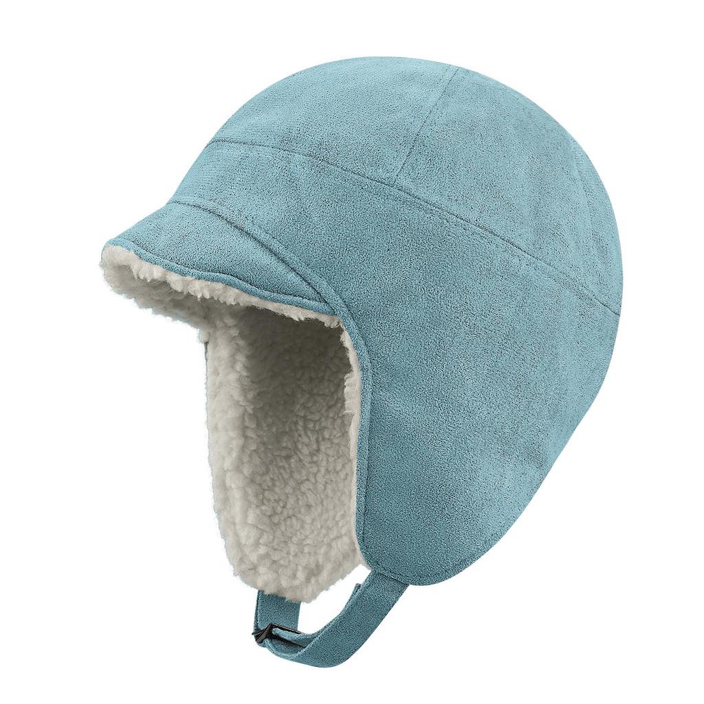 Croogo Flight Cap for Men and Pilot Bomber Military Leather with Plus Women, Cap, Cap, Earflaps, Men's Hat, Size, Gift, Fall/Winter (G-PL03-Blue)