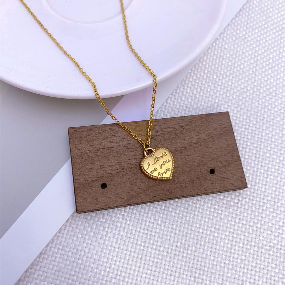 Titanium Steel  I Love You  Heart Pendant Necklace for Women золотой