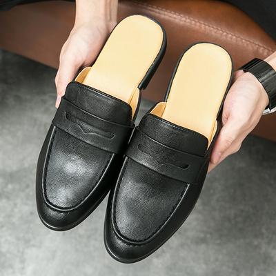 New Men Fashion Half Slippers Driving Shoes Male Black Brown Casual  Mules Moccasins Breathable Penny Loafers Zapatos Hombre