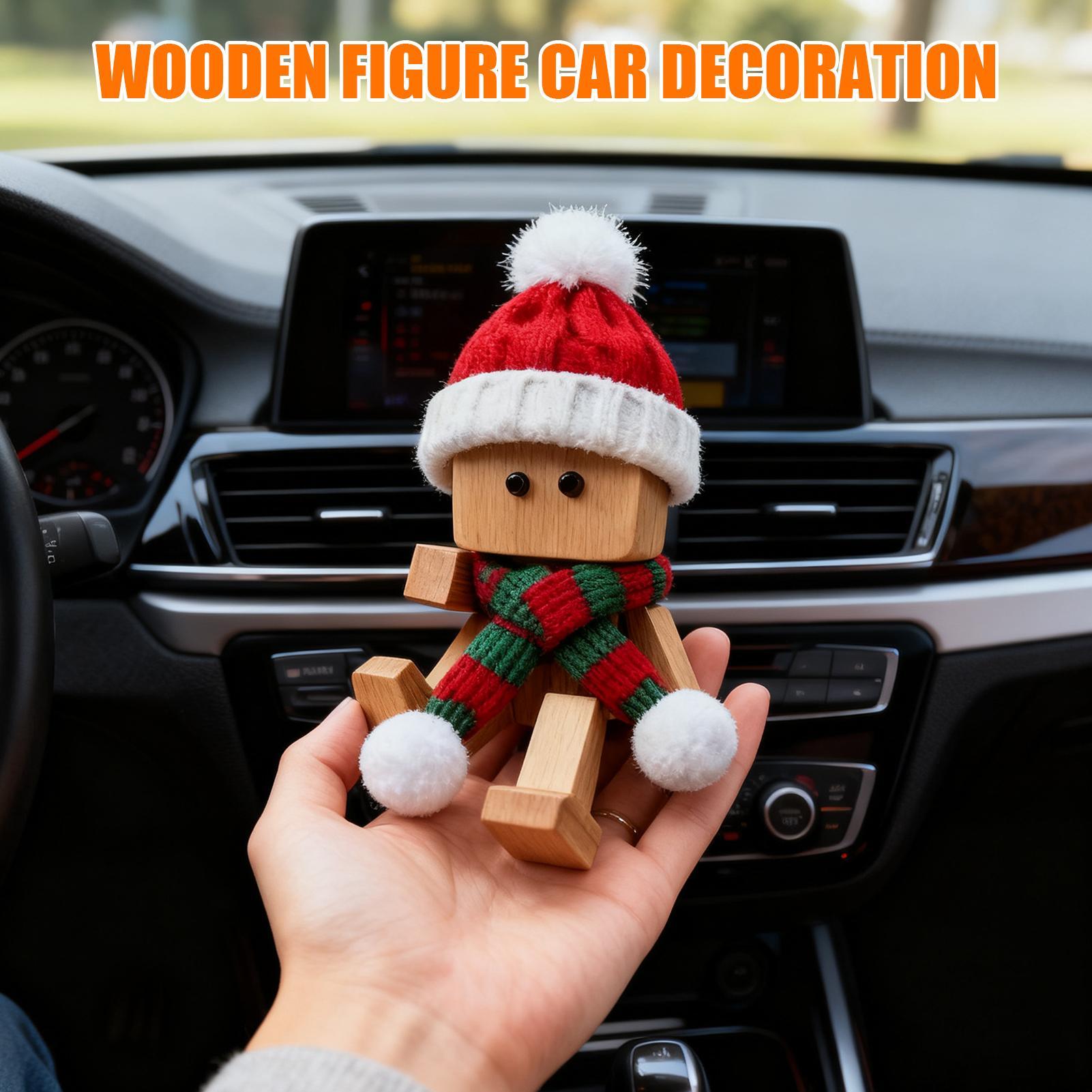 

Wooden Man Figure with 12-Piece Magnetic Expressions Figurine Leg Swing Wooden Figure for Car Wear Hat Scarf for Desktop China Mainland