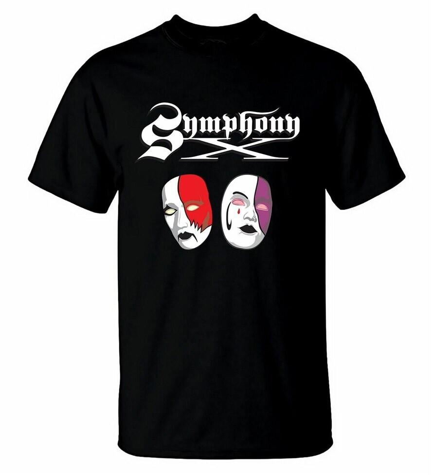 

Vtg Symphony X American Band Heavy Cotton Black Full Size Unisex Shirt MM982 S разноцветный