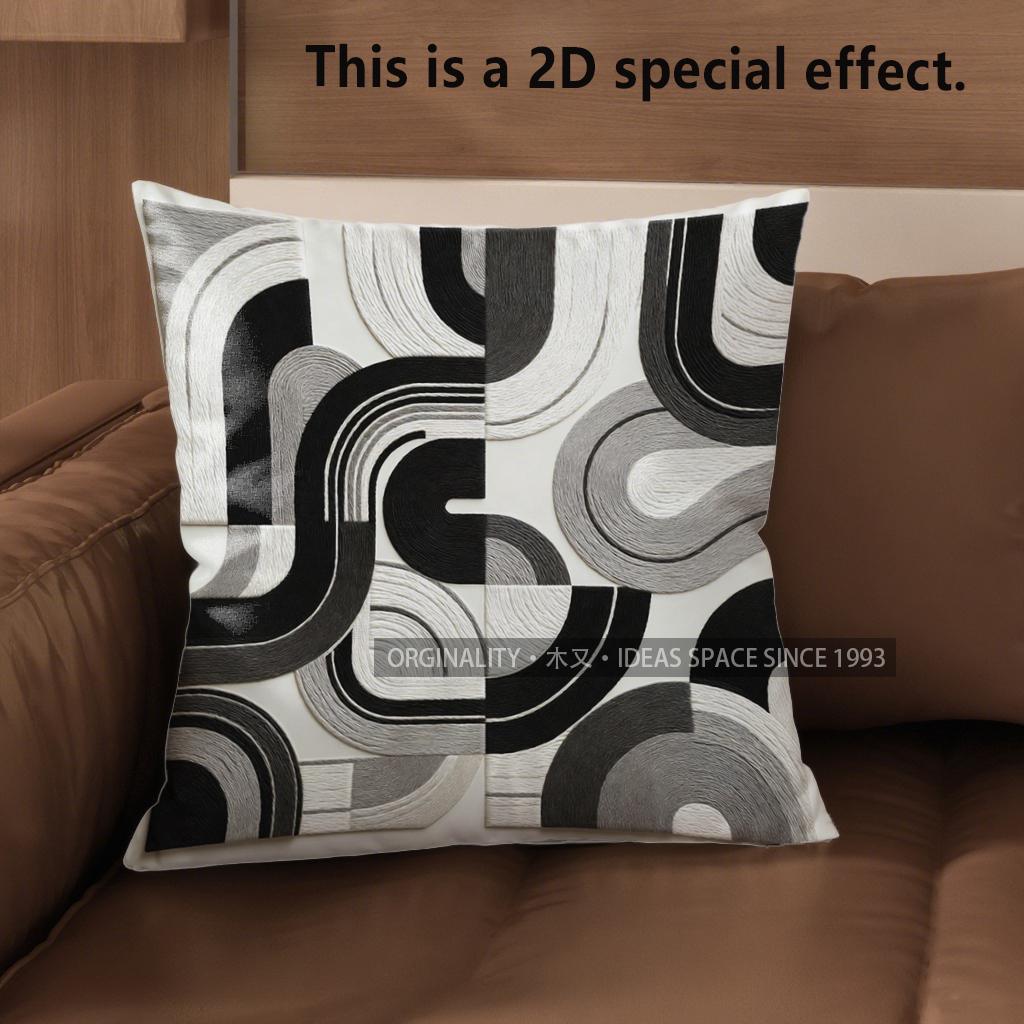 2D Modern Abstract Pattern Digital Print Pillowcases Pattern Cushion Cover Suitable For Sofa Bedroom Car Pillow Cover