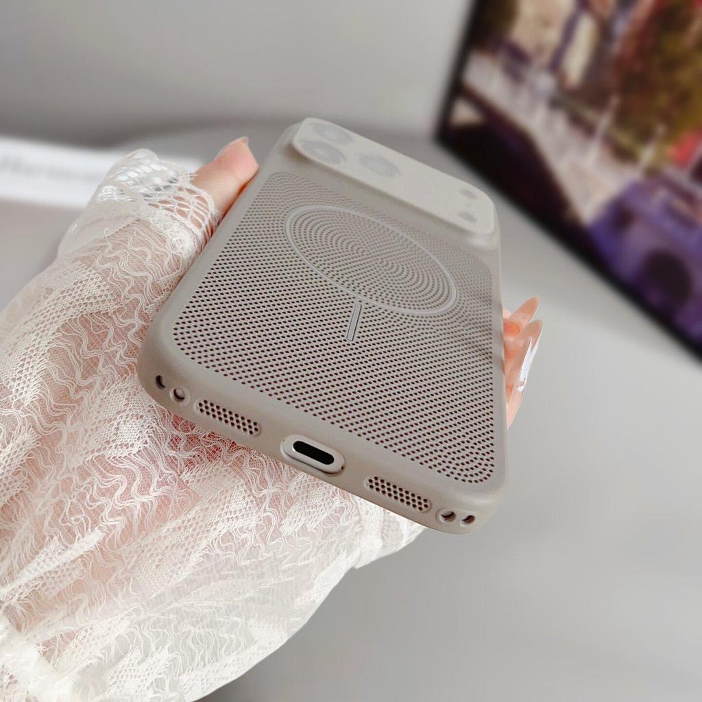 Compatible with iPhone 17 Pro Max Summer Heat Dissipation Magnetic Case and iPhone 16 with Button Lanyard Hole.