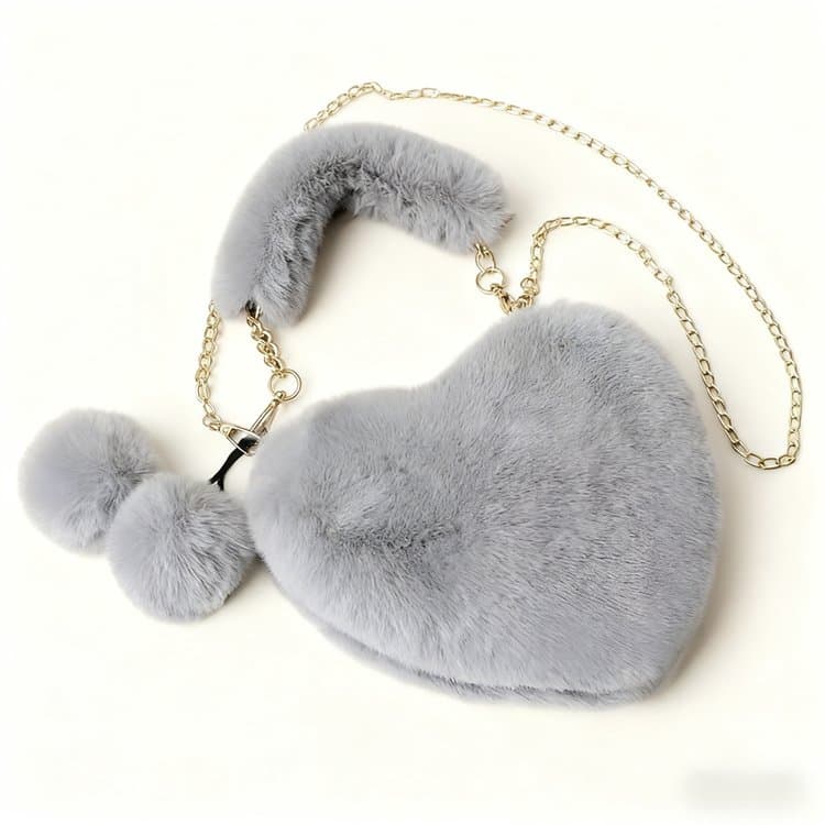 Herz-Umhängetasche mit Reißverschluss Crossbody-Tasche